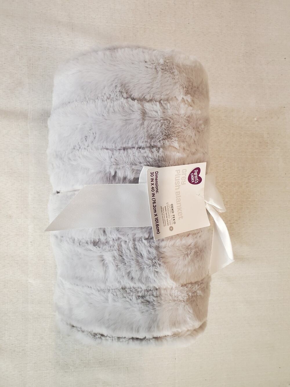Parent's Choice Plush Blanket OEKO-TEX Standard 100 Grey 30x40 Inch